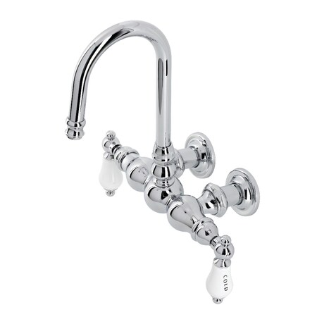 Kingston Brass CA4T1 3-3/8" Tub Wall Mount Clawfoot Tub Faucet, Polished Chrome CA4T1
